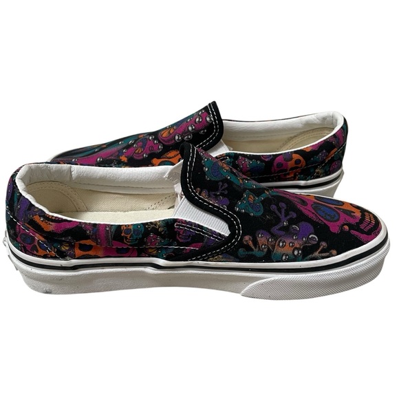 Vans Slip On Mushroom Skull Trippy Drip Psychedelic - Picture 6 of 10